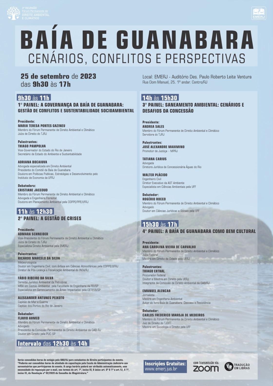 Cartaz do evento: BAÍA DE GUANABARA: CENÁRIOS, CONFLITOS E PERSPECTIVAS