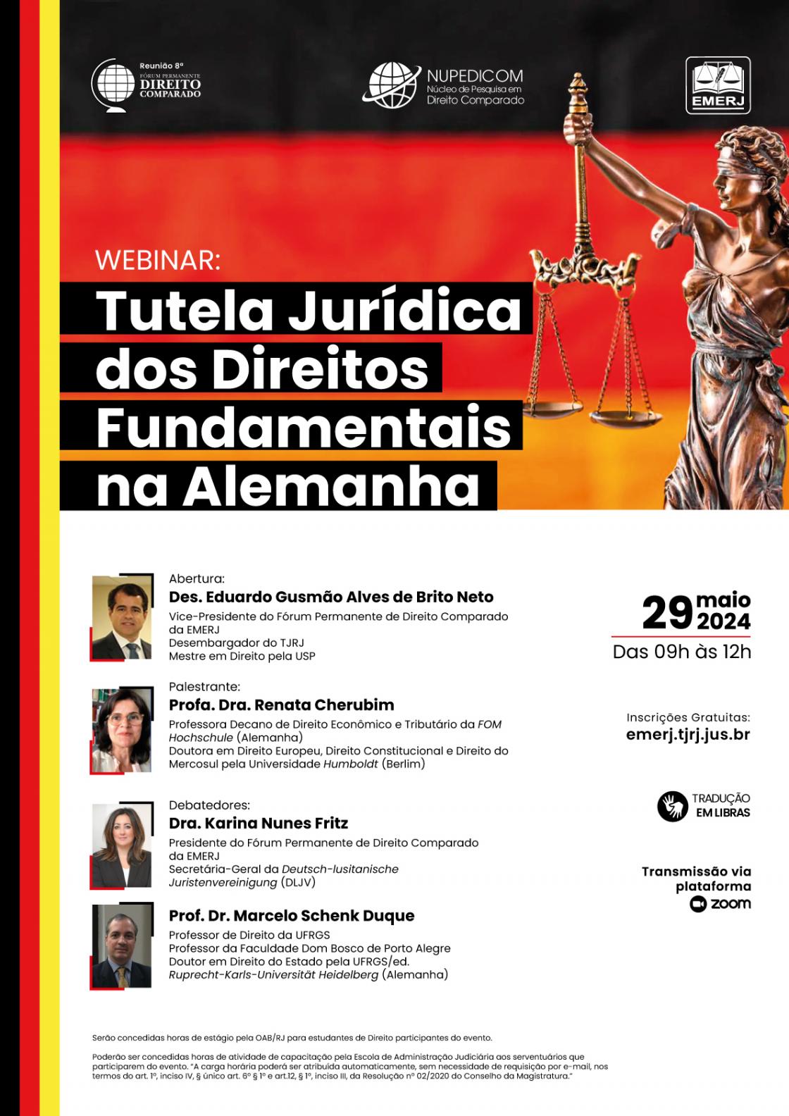 Cartaz do evento: Tutela Jurídica dos Direitos Fundamentais na Alemanha