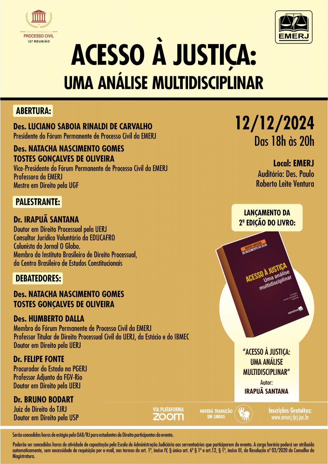 Cartaz do evento: ACESSO À JUSTIÇA: UMA ANÁLISE MULTIDISCIPLINAR