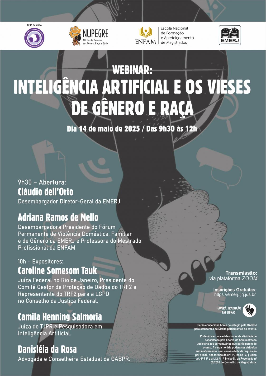 Cartaz do evento: Inteligência Artificial e os Vieses de Gênero e Raça