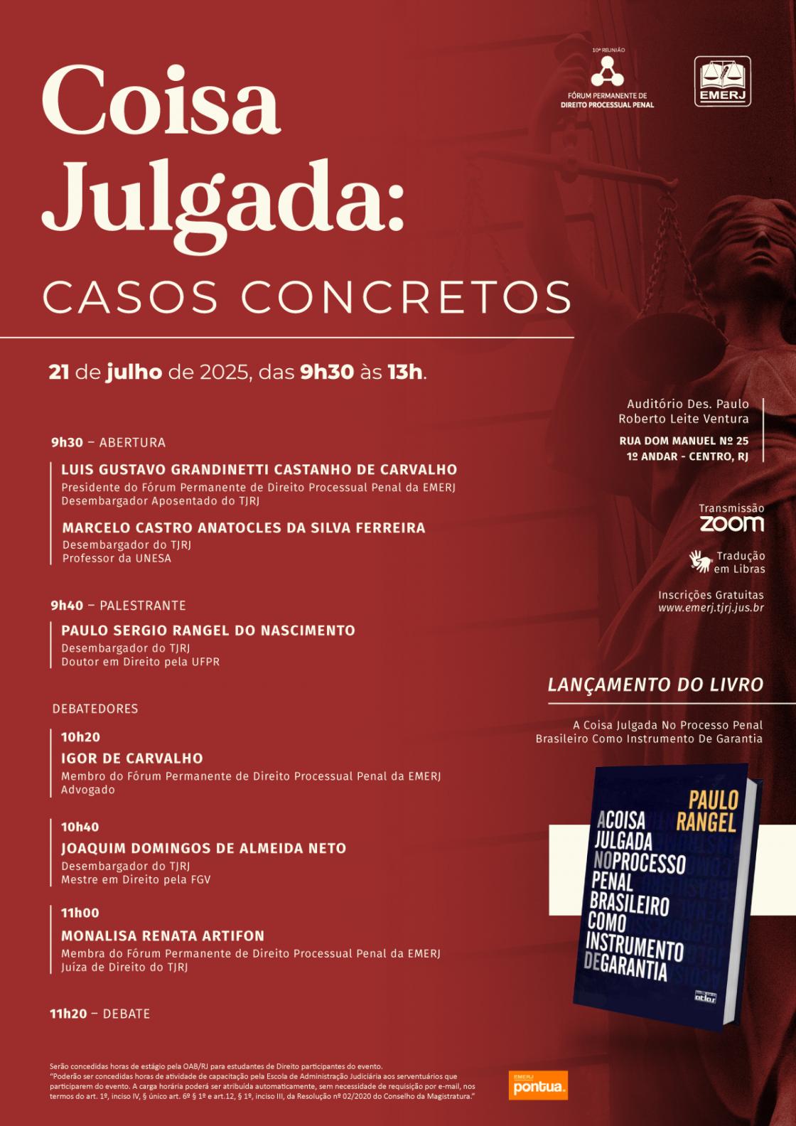 Cartaz do evento: Coisa Julgada: Casos Concretos 