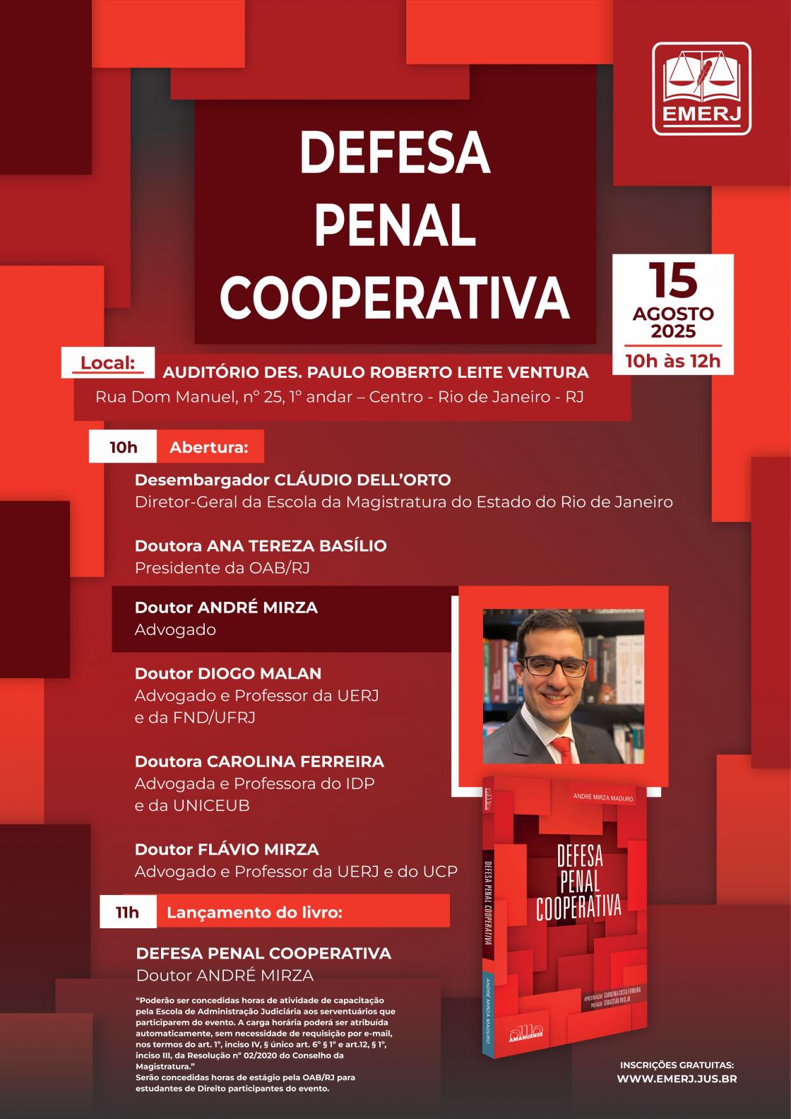 Cartaz do evento:  DEFESA PENAL COOPERATIVA