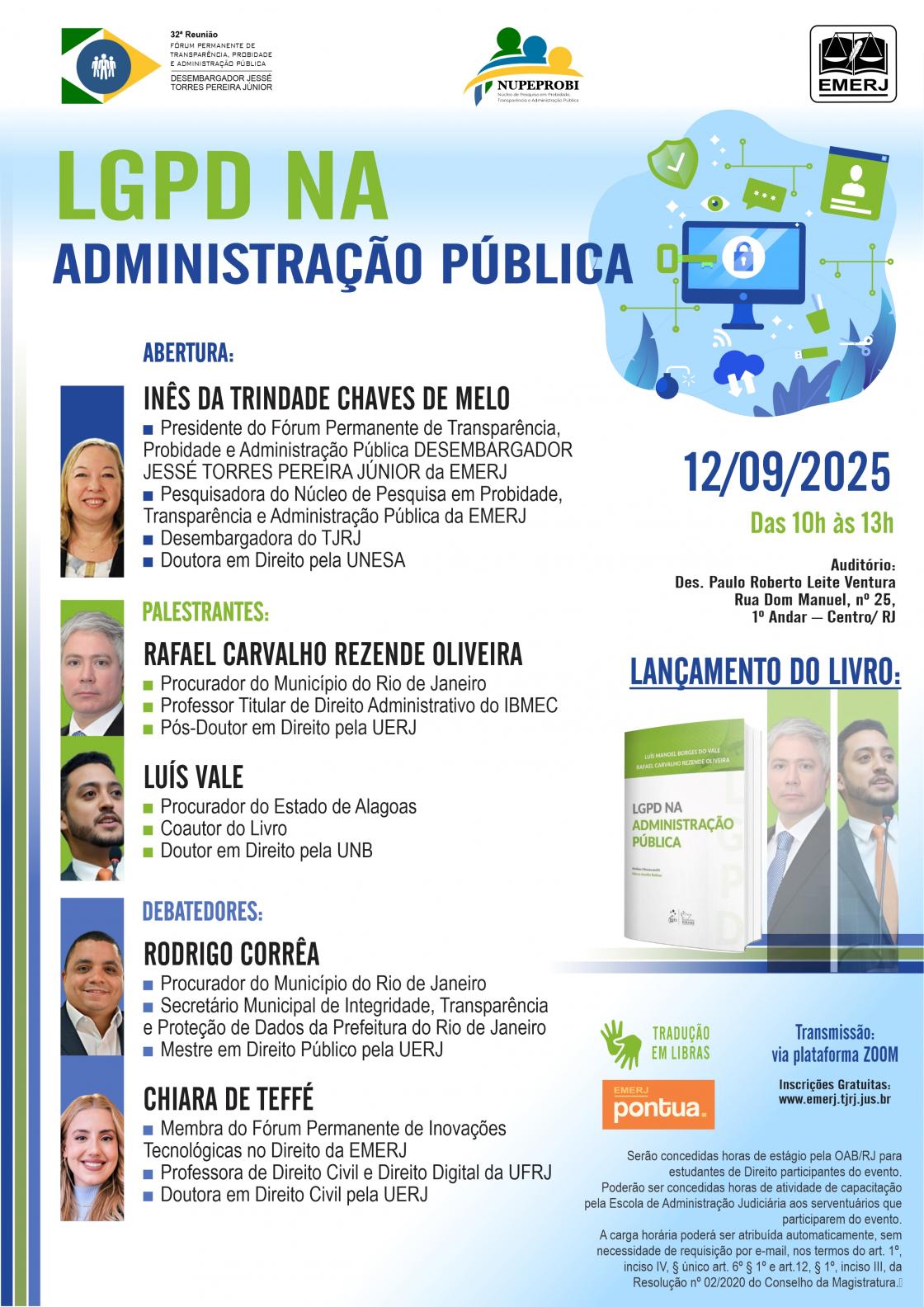 Cartaz do evento: LGPD NA ADMINISTRAÇÃO PÚBLICA