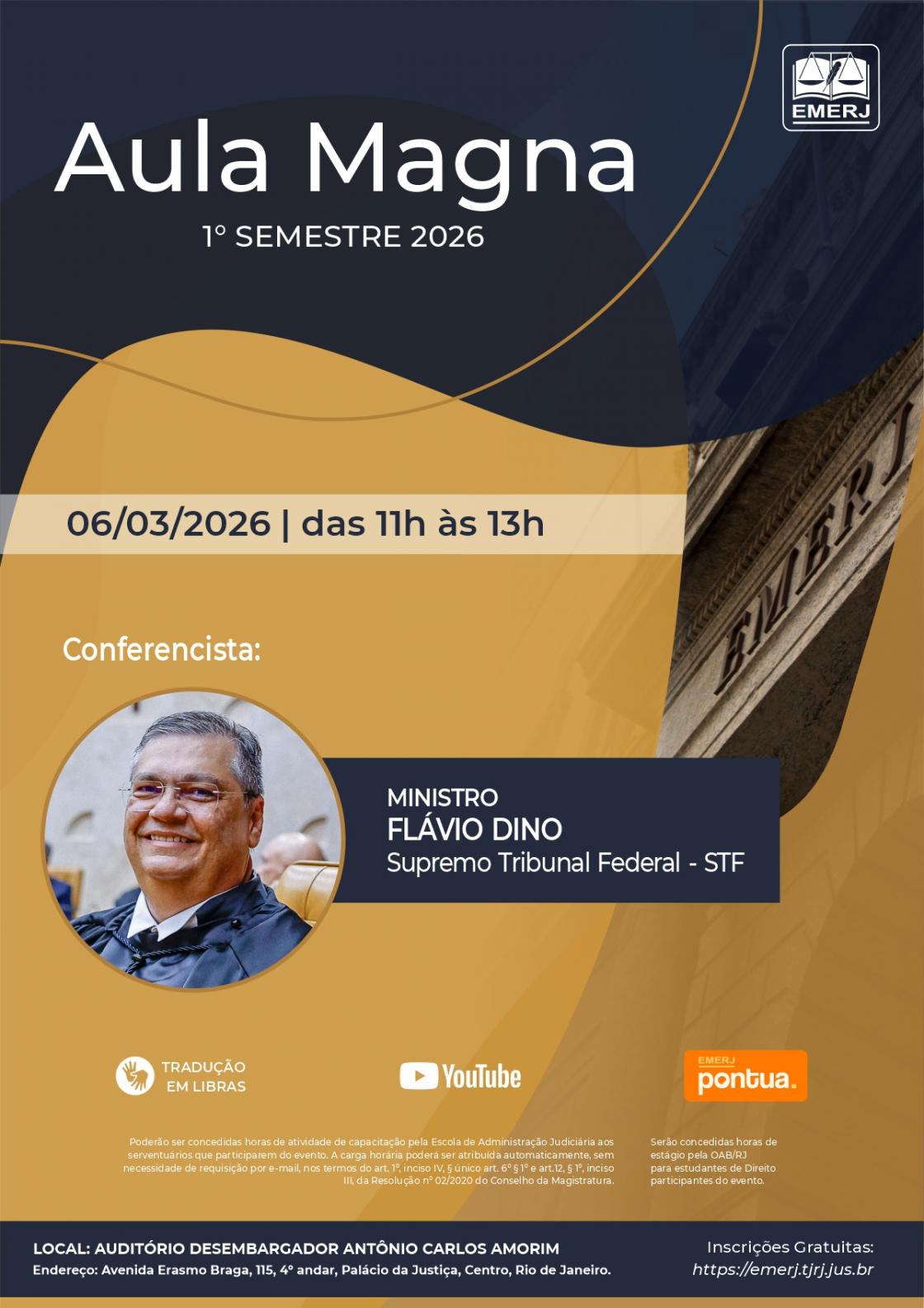 Cartaz do evento: Aula Magna do 1º Semestre de 2026