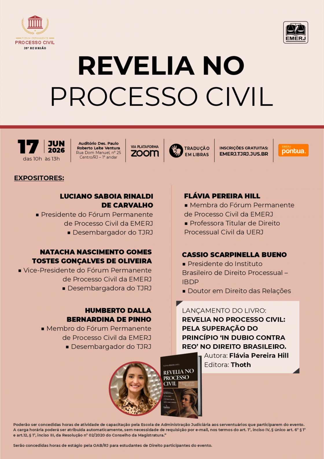 Cartaz do evento: REVELIA NO PROCESSO CIVIL
