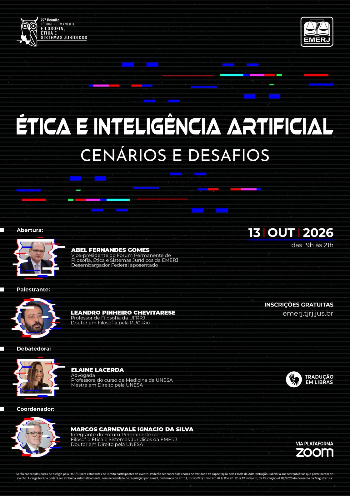 Cartaz do evento: Ética e Inteligência Artificial: Cenários e Desafios