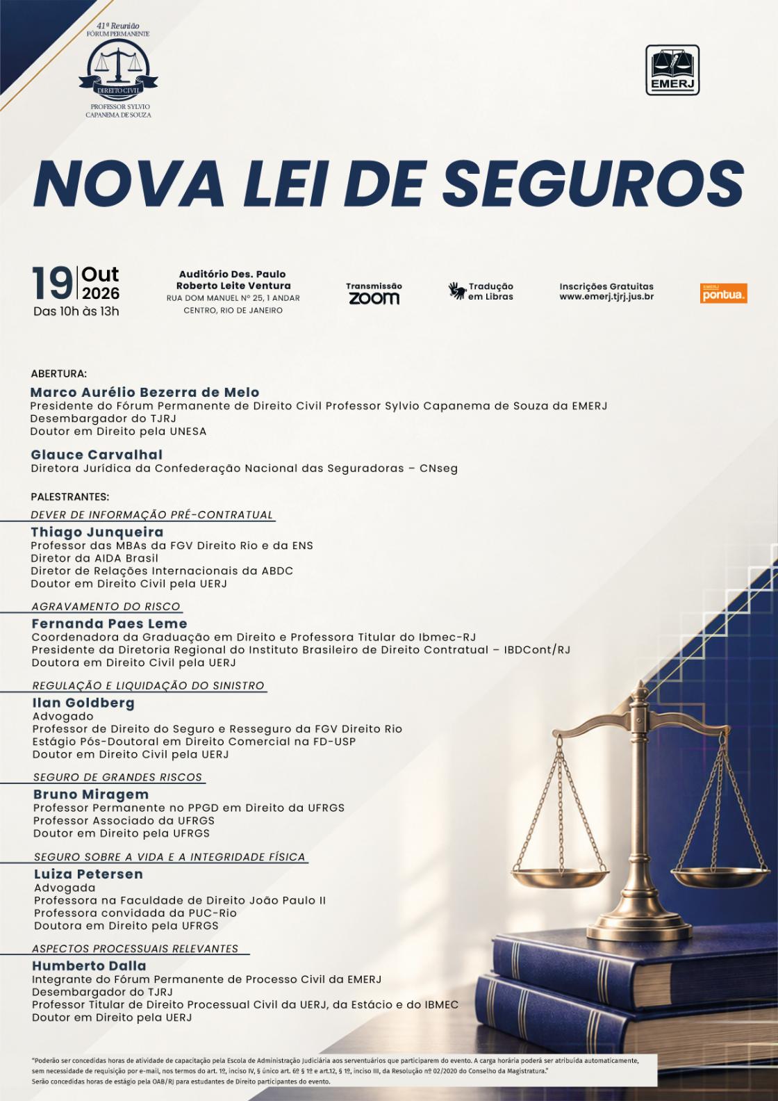 Cartaz do evento: NOVA LEI DE SEGUROS