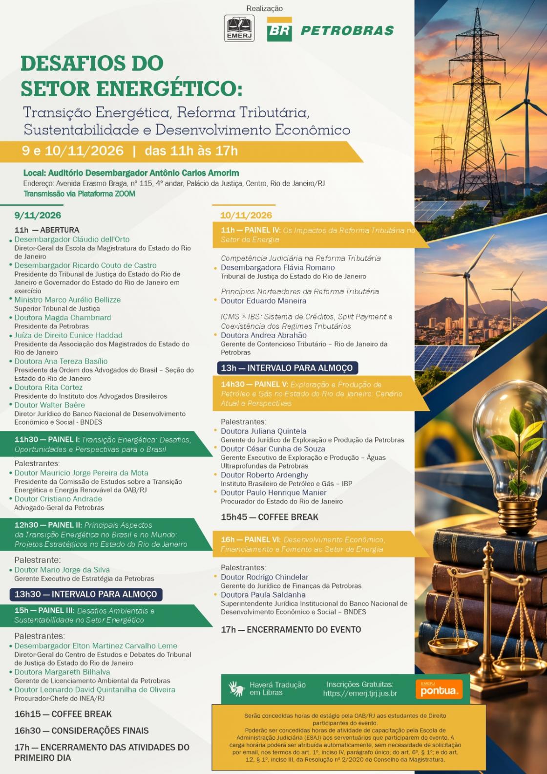 Cartaz do evento: Desafios do Setor Energético: Transição Energética, Reforma Tributária, Sustentabilidade