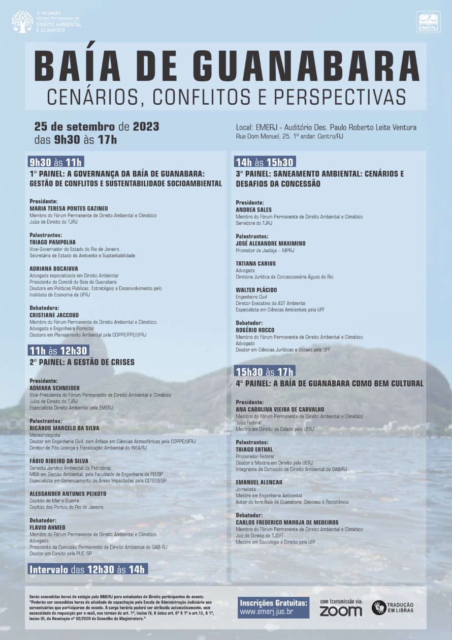 Cartaz do evento: BAÍA DE GUANABARA: CENÁRIOS, CONFLITOS E PERSPECTIVAS