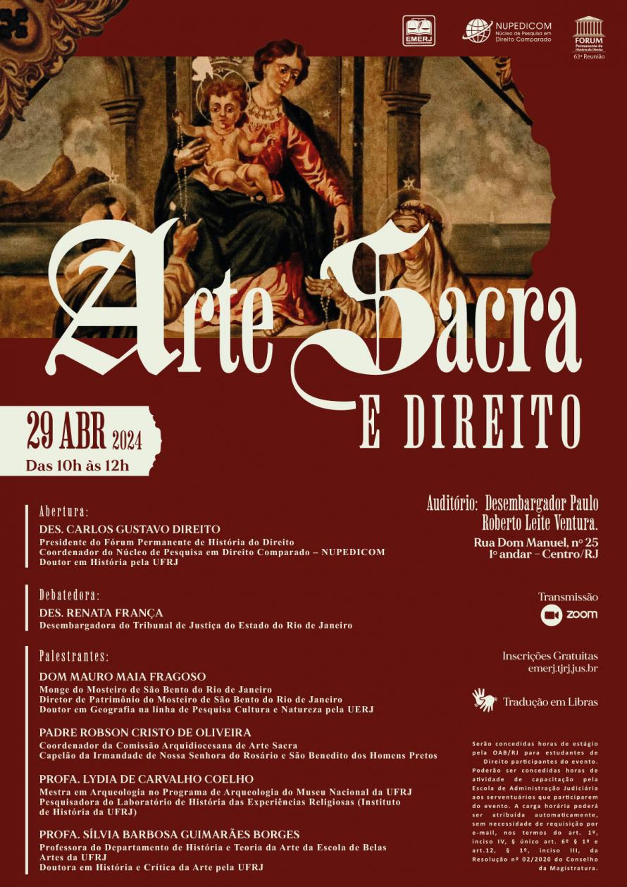Cartaz do evento: ARTE SACRA E DIREITO