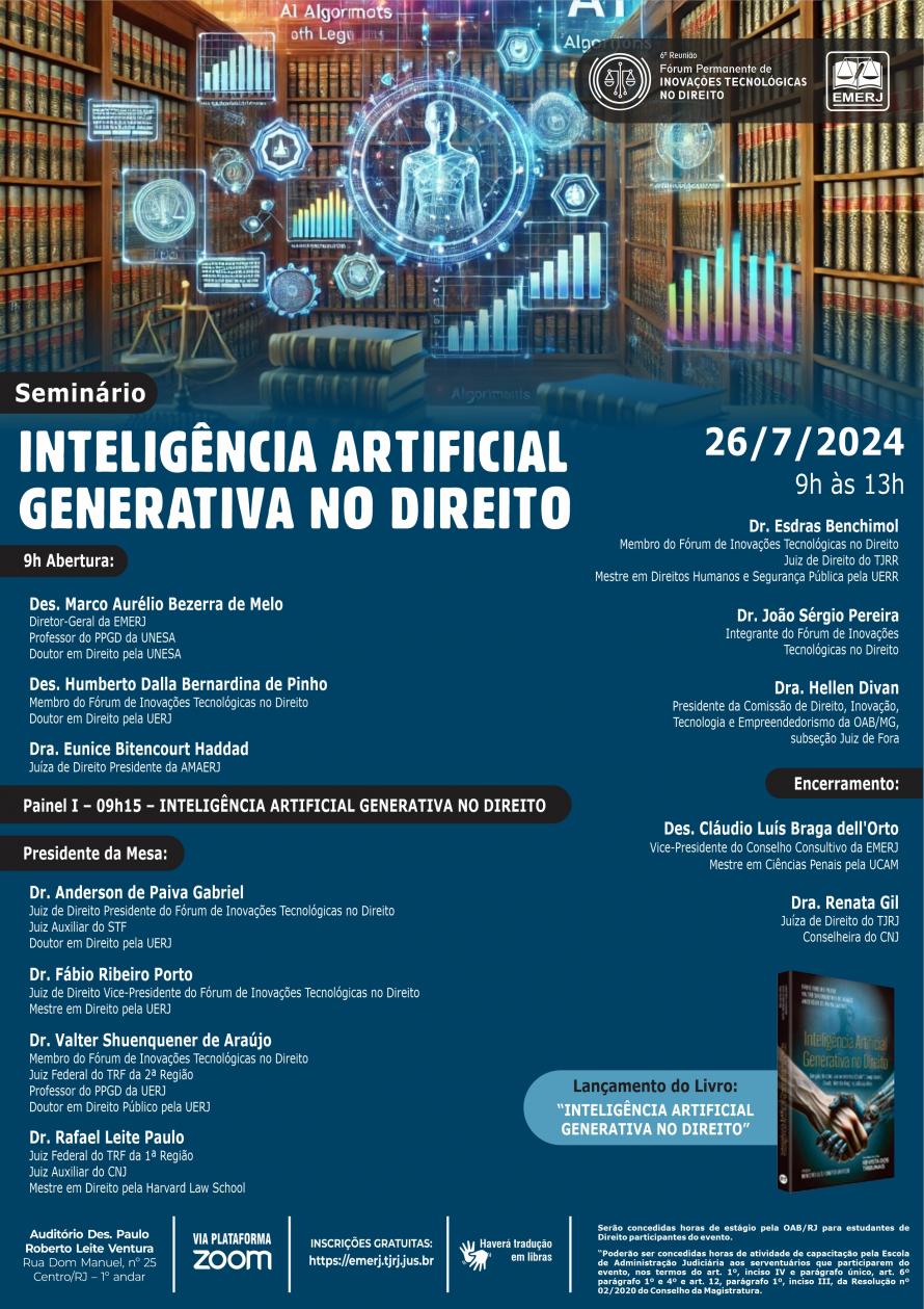 Cartaz do evento: Inteligência Artificial Generativa no Direito