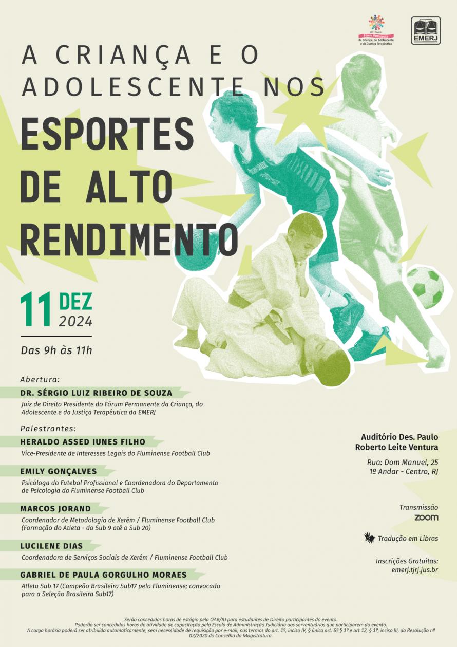 Cartaz do evento: A criança e o Adolescente nos Esportes de Alto Rendimento