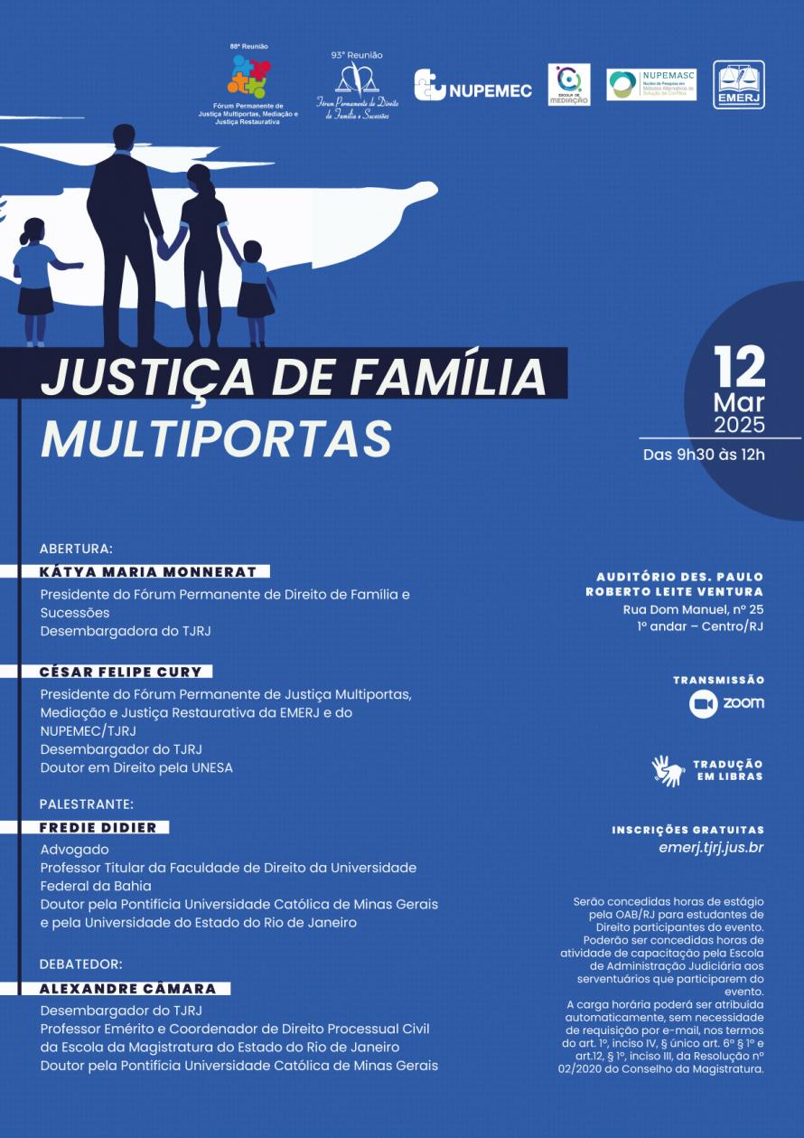 Cartaz do evento: Justiça de Família Multiportas