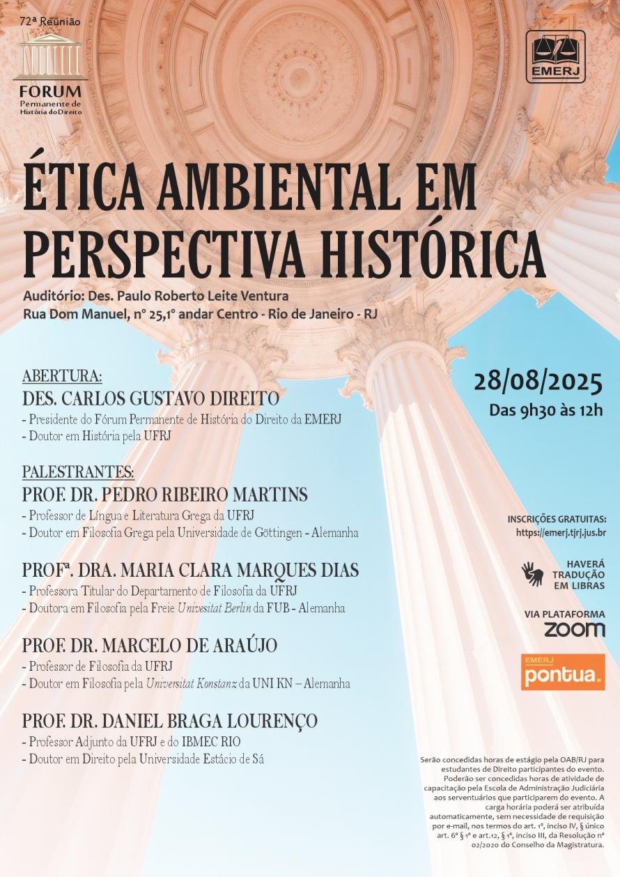 Cartaz do evento: ÉTICA AMBIENTAL EM PERSPECTIVA HISTÓRICA
