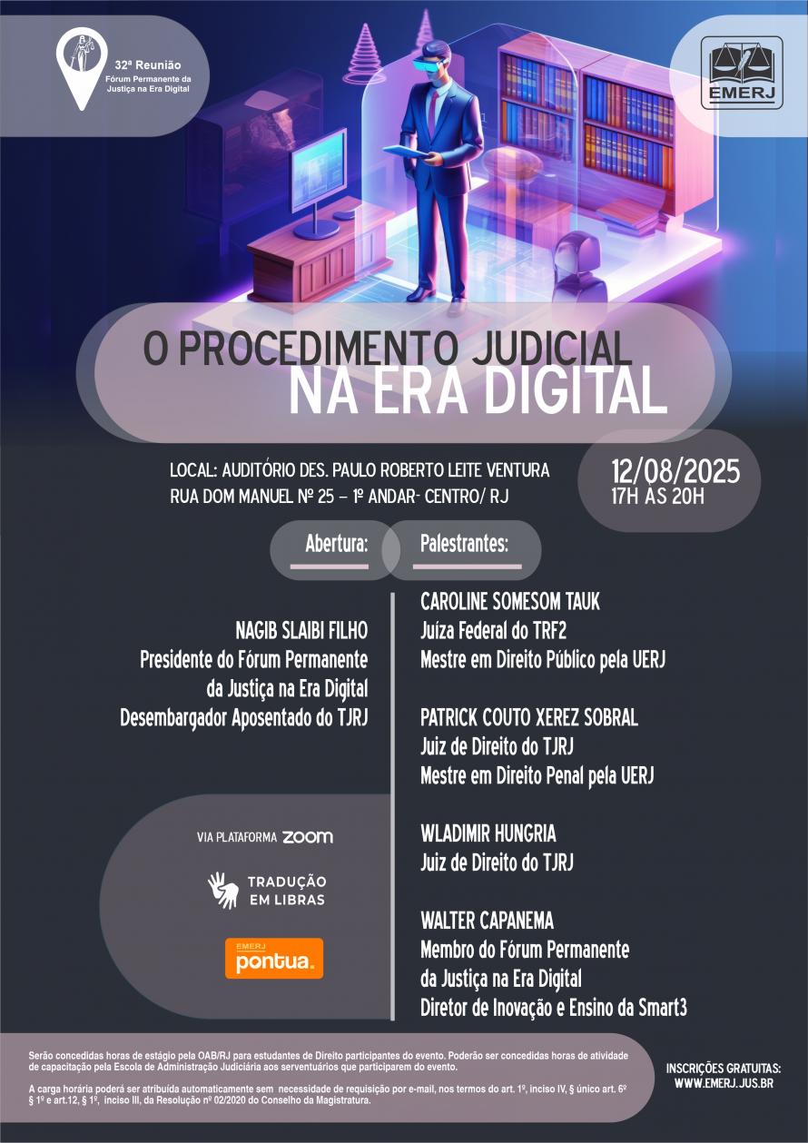 Cartaz do evento: O Procedimento Judicial na Era Digital