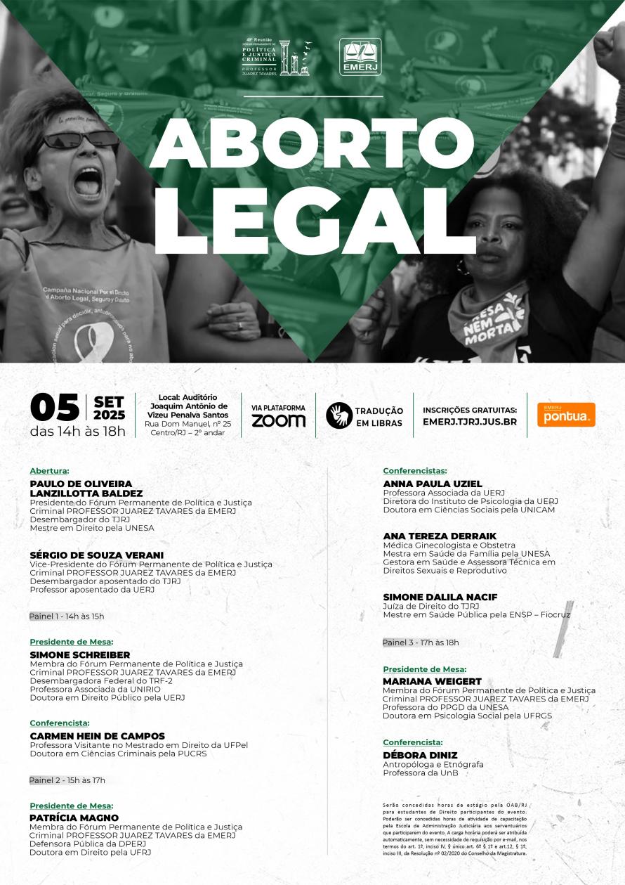 Cartaz do evento: ABORTO LEGAL