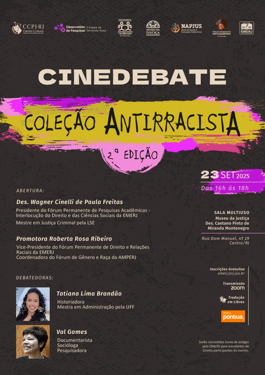 Cartaz do evento: CINEDEBATE - Coleção Antirracista - 2ª edição