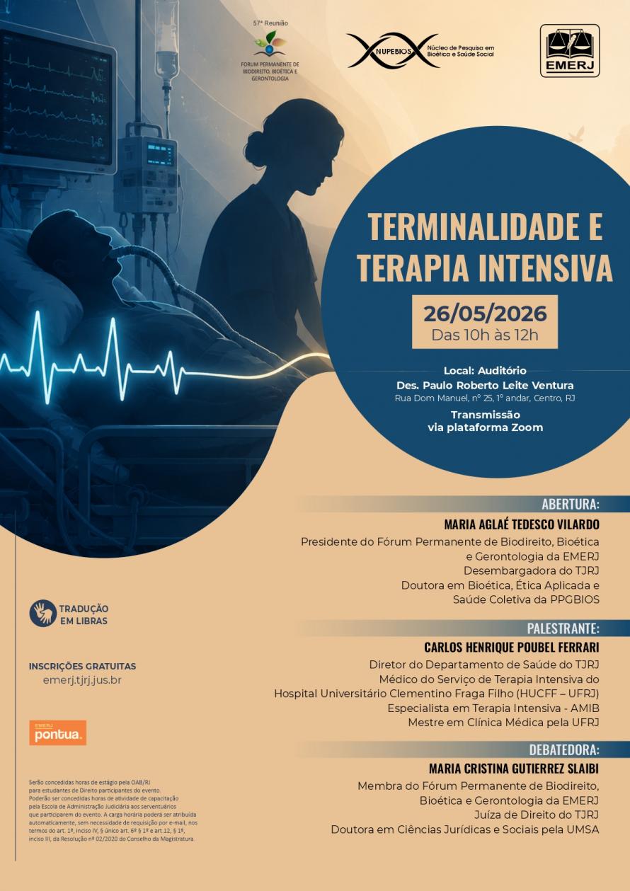 Cartaz do evento: TERMINALIDADE E TERAPIA INTENSIVA