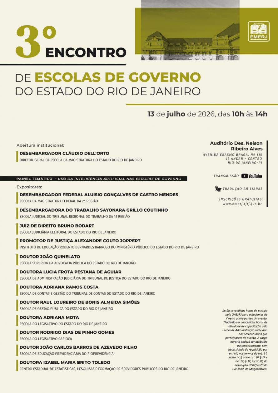 Cartaz do evento: 3º Encontro Estadual de Escolas de Governo do Estado do Rio de Janeiro