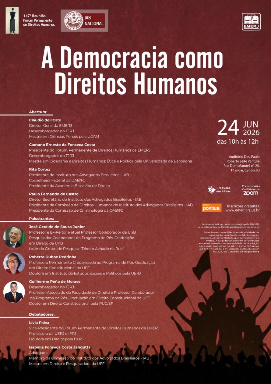 Cartaz do evento: A Democracia como Direitos Humanos 