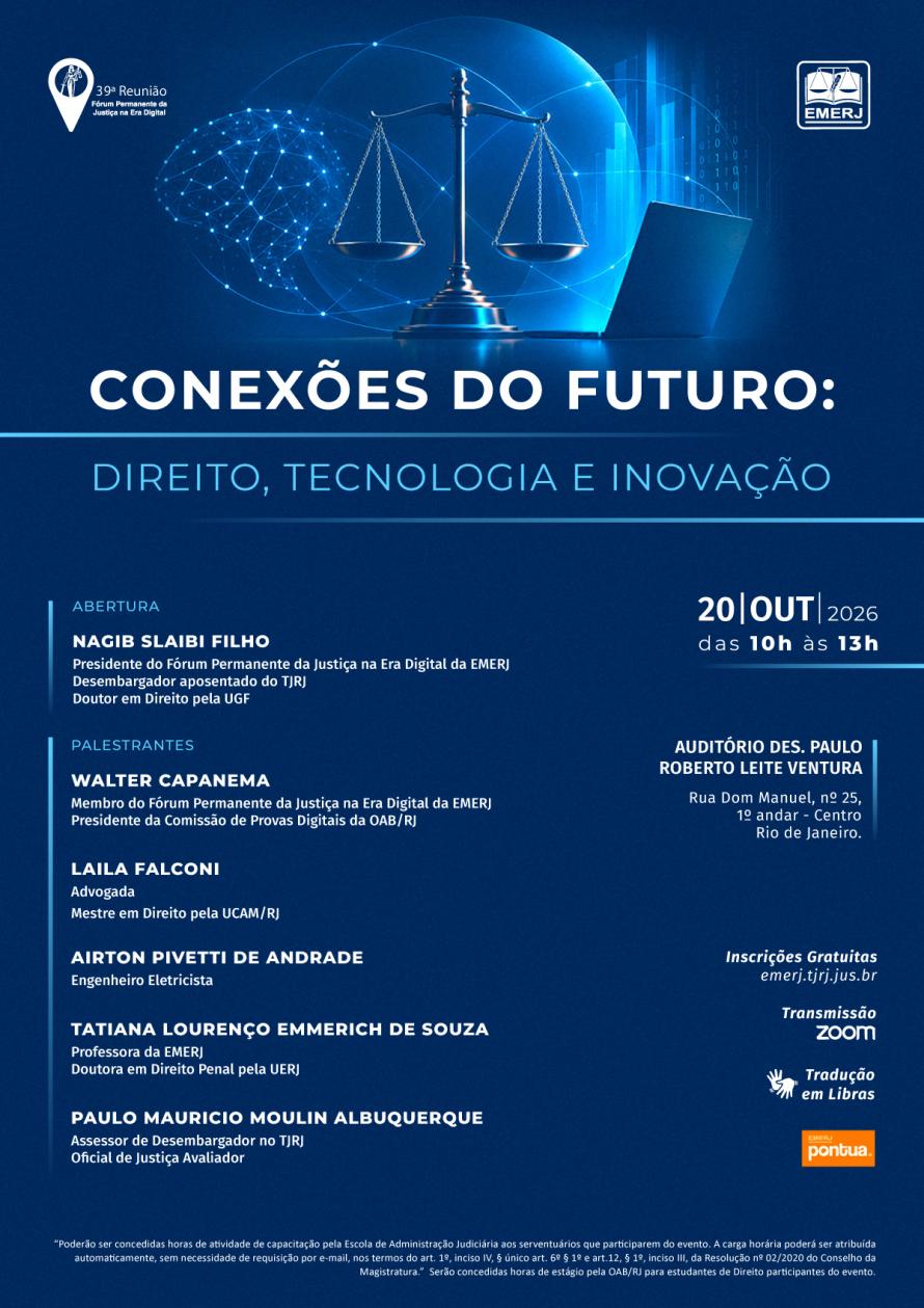 Cartaz do evento: Conexões do Futuro: Direito, Tecnologia e Inovação