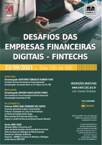 Título do Evento: DESAFIOS DAS EMPRESAS FINANCEIRAS DIGITAIS - FINTECHS