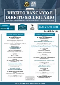 Título do Evento: DIREITO BANCÁRIO E DIREITO SECURITÁRIO - DIA 01/04