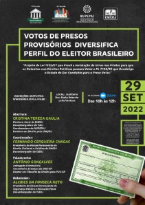 Título do Evento: VOTOS DE PRESOS PROVISÓRIOS DIVERSIFICA PERFIL DO ELEITOR BRASILEIRO