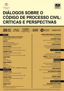 Cartaz do evento: DIÁLOGOS SOBRE O CÓDIGO DE PROCESSO CIVIL: CRÍTICAS E PERSPECTIVAS