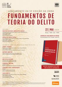 Cartaz do evento: LANÇAMENTO DA 5ª EDIÇÃO DA OBRA FUNDAMENTOS DE TEORIA DO DELITO