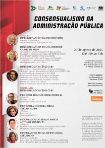 Cartaz do evento: CONSENSUALISMO NA ADMINISTRAÇÃO PÚBLICA