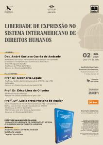 Cartaz do evento: LIBERDADE DE EXPRESSÃO NO SISTEMA INTERAMERICANO DE DIREITOS HUMANOS