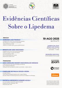 Cartaz do evento: EVIDÊNCIAS CIENTÍFICAS SOBRE O LIPEDEMA