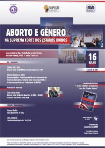 Cartaz do evento: Aborto e Gênero na Suprema Corte dos Estados Unidos