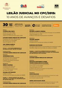 Cartaz do evento: LEILÃO JUDICIAL NO CPC/2015: 10 ANOS DE AVANÇOS E DESAFIOS