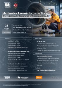 Cartaz do evento: Acidentes Aeronáuticos no Brasil: Previsibilidade, Segurança e Responsabilidade