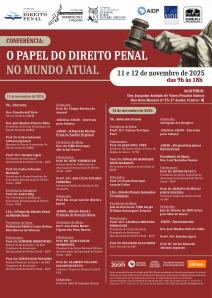 Cartaz do evento: CONFERÊNCIA: O PAPEL DO DIREITO PENAL NO MUNDO ATUAL  