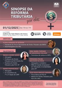 Cartaz do evento: SINOPSE DA REFORMA TRIBUTÁRIA POR ELAS
