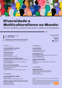 Cartaz do evento: Diversidade e Multiculturalismo no Mundo: Direitos Humanos, Interseccionalidade e Combate à Discriminação