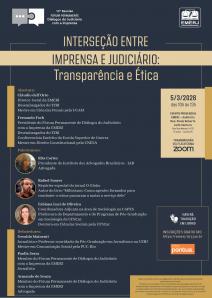 Cartaz do evento:  “INTERSEÇÃO ENTRE IMPRENSA E JUDICIÁRIO: TRANSPARÊNCIA E ÉTICA”