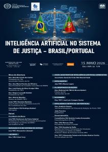 Cartaz do evento: INTELIGÊNCIA ARTIFICIAL NO SISTEMA DE JUSTIÇA – BRASIL/PORTUGAL