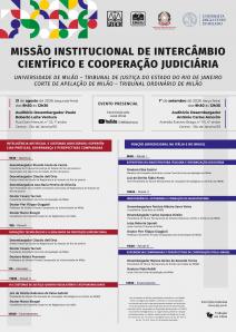 Título do Evento: MISSÃO INSTITUCIONAL DE INTERCÂMBIO CIENTÍFICO E COOPERAÇÃO JUDICIÁRIA Universidade de Milão – Tribunal de Justiça do Estado do Rio de Janeiro – Corte de Apelação de Milão – Tribunal Ordinário de Milão