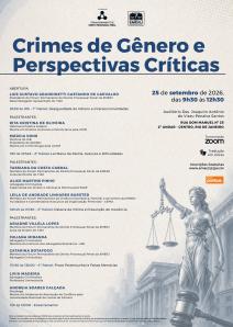 Cartaz do evento: Crimes de Gênero e Perspectivas Críticas