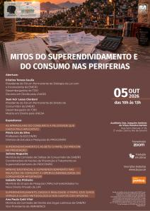 Cartaz do evento: MITOS DO SUPERENDIVIDAMENTO E DO CONSUMO NAS PERIFERIAS