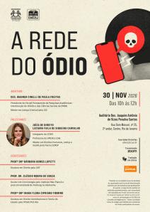 Cartaz do evento: A REDE DO ÓDIO