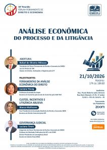 Cartaz do evento: ANÁLISE ECONÔMICA DO PROCESSO E DA LITIGÂNCIA