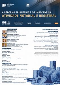 Cartaz do evento:  A REFORMA TRIBUTÁRIA E OS IMPACTOS NA ATIVIDADE NOTARIAL E REGISTRAL
